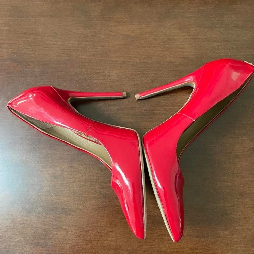 Sam Edelman Preowned hazel Red patent Stiletto Heels Classic Pointed Toe size 8M